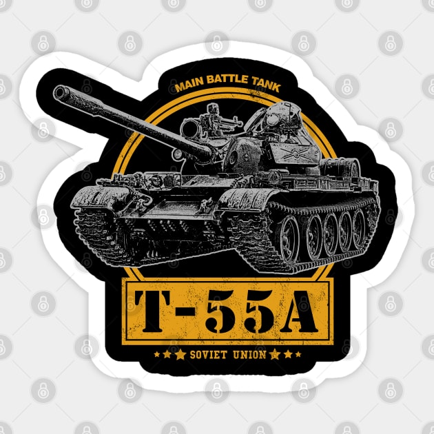 T-55 Soviet Tank Sticker by rycotokyo81